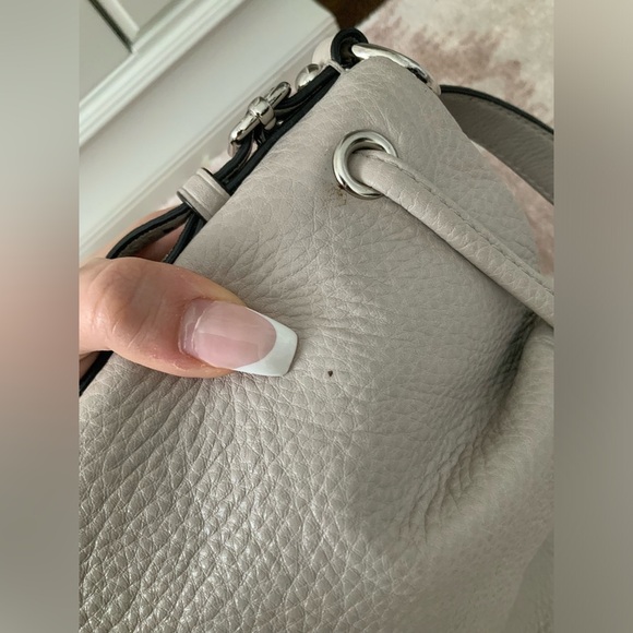 Vintage Y2K 2011 COACH Madison F1120-17016 Leather Drawstring Grey Bag LIKE NEW - Picture 14 of 16